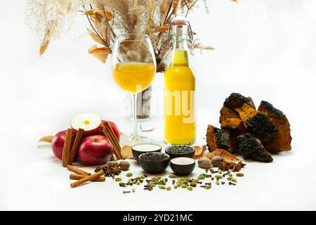 Bio-und gesunde Homebrew Pilz Tee. Stockfoto