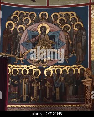 Jesus Christus und die Heiligen in den Heiligen Konstantin und Helen griechische orthodoxe Kirche lazaraki glyfada athen attika griechenland Stockfoto