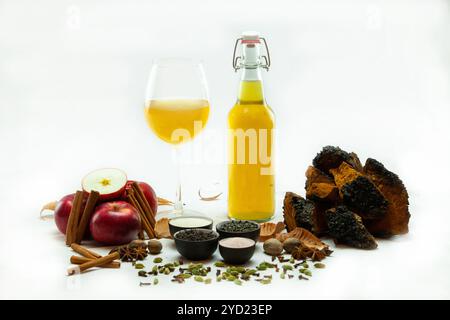 Bio-und gesunde Homebrew Pilz Tee. Stockfoto