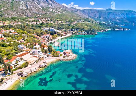 Dubrovnik Region Waterfront in Mlini und Srebreno Luftaufnahme Stockfoto