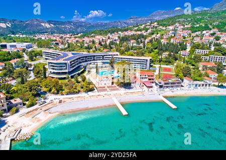 Dubrovnik Region Waterfront in Mlini und Srebreno Luftaufnahme Stockfoto