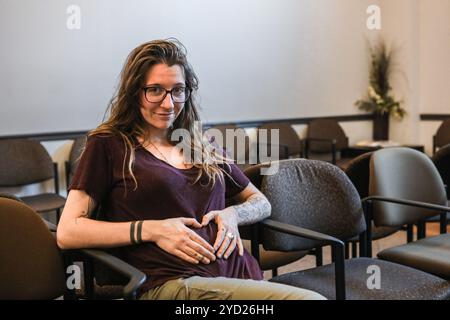 Der Echographietermin der Schwangeren. Stockfoto