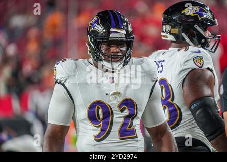 Tampa Bay, Florida, USA, 21. Oktober 2024, Raven's Nnamdi Madubbuike #92 im Raymond James Stadium. (Foto: Marty Jean-Louis) Stockfoto