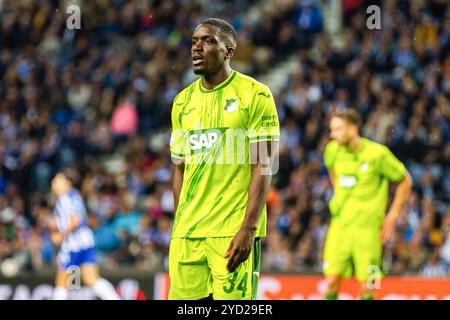 Porto, Portugal. Oktober 2024. Stanley Nsoki von TSG 1899 Hoffenheim gibt nach dem Spiel der UEFA Europa League 2024/25 League Phase MD3 zwischen dem FC Porto und TSG 1899 Hoffenheim in Estadio do Dragao Gesten. Endstand: FC Porto 2:0 TSG 1899 Hoffenheim Credit: SOPA Images Limited/Alamy Live News Stockfoto