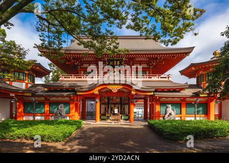 Chiba-Schrein, ein schintoistischer Schrein in Chuo ku, Chiba-Stadt, Japan. Übersetzung: Halle des Ehrwürdigen Sterns Stockfoto