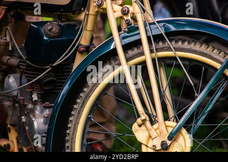 Oldtimer, altes Motorrad aus nächster Nähe Stockfoto