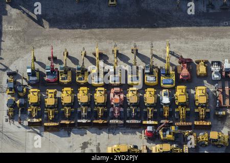 Baumaschinen, Bagger, Schaufellader, Tiefbau, Lager, Hamburg Stockfoto
