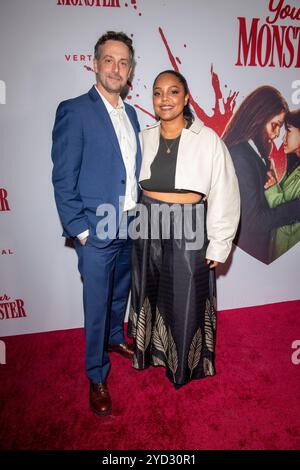 New York, Usa. Oktober 2024. Jon Higgins und Daysha Broadway nehmen am 24. Oktober 2024 an der New Yorker Premiere „Your Monster“ im Metrograph in New York City Teil. (Foto von Thenews2/NurPhoto) Credit: NurPhoto SRL/Alamy Live News Stockfoto