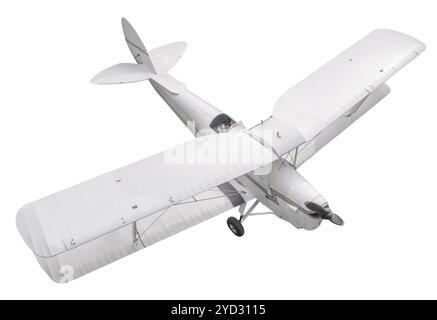 Isoliertes Vintage Biplane-Flugzeug Von Oben Stockfoto