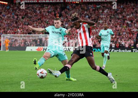 UEFA Europa League Fußballspiel Athletic Club gegen Slavia de Praga im San Mames Stadium in Bilbao, Spanien. Oktober 2024. 900/Cordon Press Credit: CORDON PRESS/Alamy Live News Stockfoto