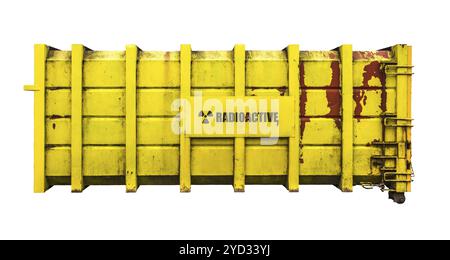 Gelbe Radioaktiver Containment Kolben aus einem Kernkraftwerk Stockfoto