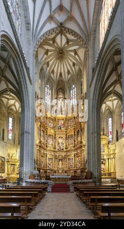 Astorga, Spanien, 12. April 2024: Blick auf das Hauptschiff der Kathedrale Santa Maria in Astorga, Europa Stockfoto