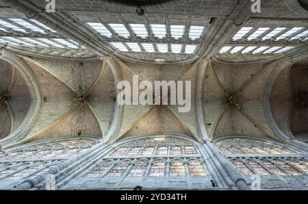 Avila, Spanien, 8. April 2024: Blick auf die drei Kuppeln der Decke des Mittelschiffs der Kathedrale von Avila, Europa Stockfoto