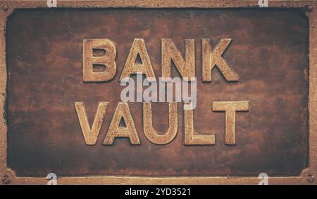 Grunge alten Retro Zeichen für eine Bank Vault Stockfoto