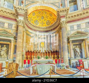 Rom, Italien, 09. Mai, 2017: Im Inneren des Pantheon, ist eine ehemalige römische Tempel, jetzt eine Kirche, in Rom, Italien. Stockfoto