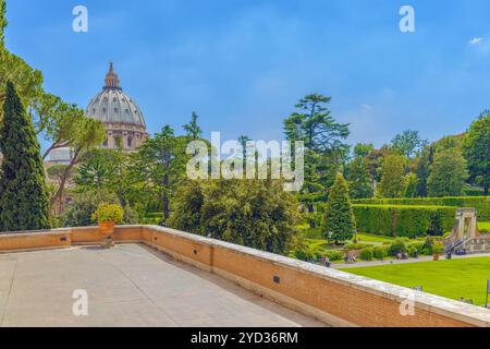 Vatikan, VATIKAN - Mai 09, 2017: Geschlossene Hof des Vatikan, aus dem Fenster des Vatikan Galerie. Italien. Stockfoto