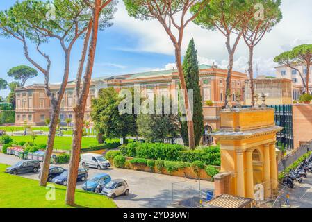 Vatikan, VATIKAN - Mai 09, 2017: Geschlossene Hof des Vatikan, aus dem Fenster des Vatikan Galerie. Italien. Stockfoto