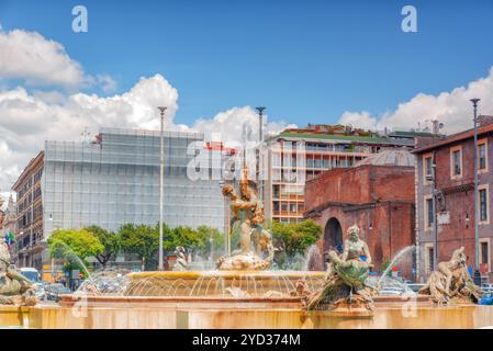 Fontana Esedra am Platz der Republik (Piazza della Repubblica) in Rom, Italien. Stockfoto