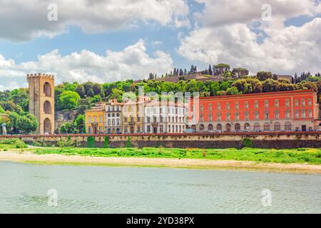 Schöne Ausblicke auf die Landschaft Ufer des Arno, der Florenz - das Zentrum der Republik Florenz, die Hauptstadt der Herzöge von den Medici und Th Stockfoto