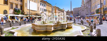 Navona Platz, Zentrum von Rom, Italien.  Panorama Stockfoto