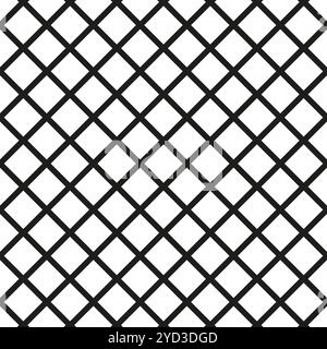 Geometrisches Gittermuster. Diagonale schwarze Linien. Abstraktes Gitterdesign. Minimaler Vektorhintergrund. Stock Vektor