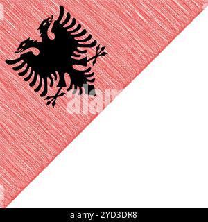 Albanien Unabhängigkeitstag 28. November. Scribble Stil Albanien Flagge Vektor Hintergrund. Poster, Karte, Banner. Kopierbereich. Stock Vektor