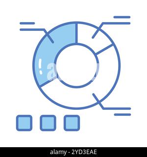 Schnappen Sie sich dieses sorgfältig gestaltete Symbol für Tortendiagramm, Business Analysis Vektor Stock Vektor