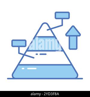 Dreiecksdiagramm, Vektordesign von Pyramiden-Infografiken, Pyramidendiagramm-Symbol Stock Vektor