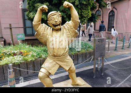 Japon, Ile de Honshu, Kanto, Kameari, Statue du Manga Kochikame, Autor, Osamu Akimoyo//Japan, Insel Honshu, Kanto, Kameari, Manga-Statue von Kameari, Stockfoto