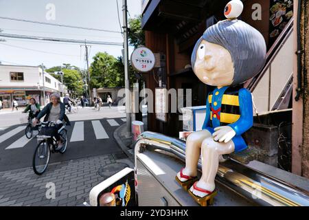 Japan, Honshu Island, Kanto, Chofu, Manga Statue, GeGeGe no Kitaro, Autor, Shigeru Mizuki. Stockfoto