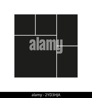 Symbol für abstraktes quadratisches Gitter. Geometrisches Blockmuster. Minimalistisches Vektordesign. Einfache, moderne Form. Stock Vektor