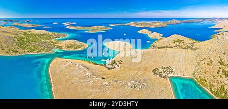 Kornati. Fantastische Inselarchipel Landschaft des Kornati-Nationalparks aus der Luft Stockfoto