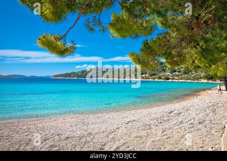 Insel Murter türkisfarbener Lagunenstrand Slanica Stockfoto