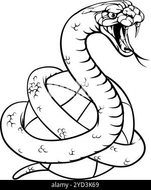 Snake Basketball Ball Animal Sports Team Maskottchen Stock Vektor