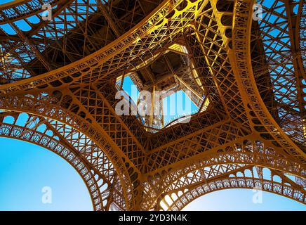 Blick auf den Eiffelturm. Stockfoto