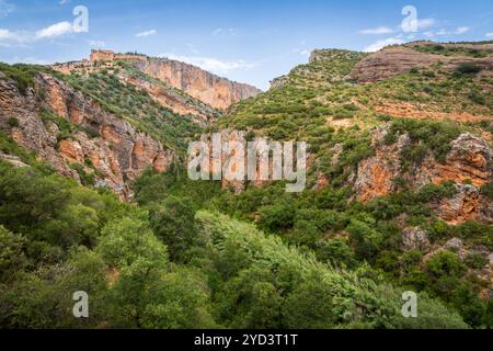 Die Gemeinde Alquézar in der Provinz Huesca in der autonomen Gemeinschaft Aragon, Spanien Stockfoto