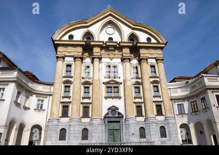 Ursulinenkirche der Heiligen Dreifaltigkeit in Ljubljana, der Hauptstadt Sloweniens Stockfoto