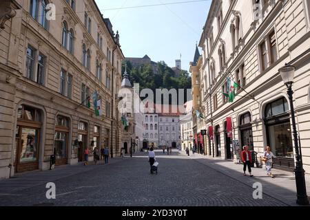 Romantische mittelalterliche Altstadt von Ljubljana, Slowenien Stockfoto