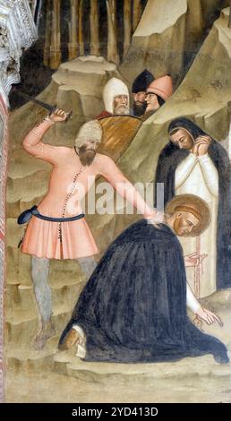 Martyrium von St. Peter, Fresko von Andrea di Bonaiuto, Spanische Kapelle in Santa Maria Novella Principal Dominican Church in Florenc Stockfoto