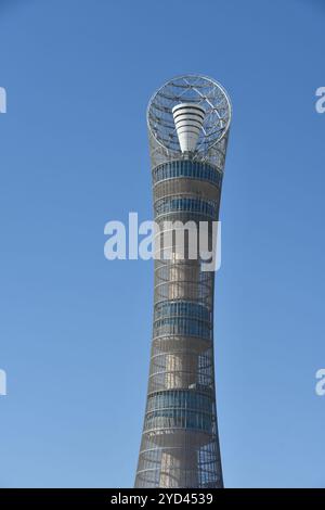 Aspire Tower, auch bekannt als die Fackel, in Doha, Katar Stockfoto