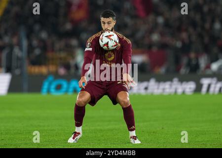 Mario Hermoso von AS Roma während des Europa-League-Fußballspiels zwischen AS Roma und Dynamo Kyiv im Olimpico-Stadion in Rom (Italien), 24. Oktober 2024. Stockfoto