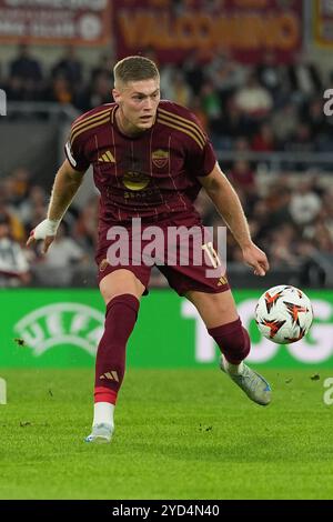 Artem Dovbyk von AS Roma während des Europa-League-Fußballspiels zwischen AS Roma und Dynamo Kyiv im Olimpico-Stadion in Rom (Italien), 24. Oktober 2024. Stockfoto