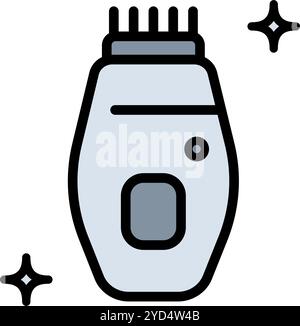 Einfaches Schild für den Tierschneider. Vektorsymbole für Pflegewerkzeuge. Symbole für Tierpflege und Zubehör. Essentials für Hunde und Katzen. Symbole für Tierhandlungen und Anim Stock Vektor