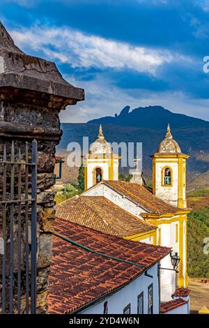 Historische Barockkirche in der Stadt Ouro Preto Stockfoto