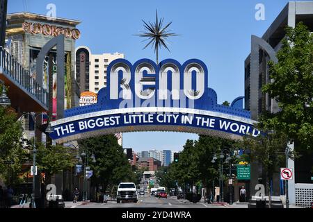 Reno (die größte kleine Stadt der Welt) Melden Sie sich in Nevada an Stockfoto