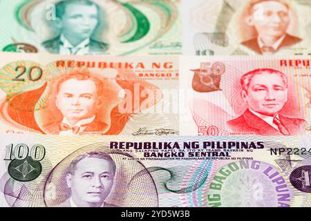Der alte philippinische Peso ist geschäftlicher Hintergrund Stockfoto