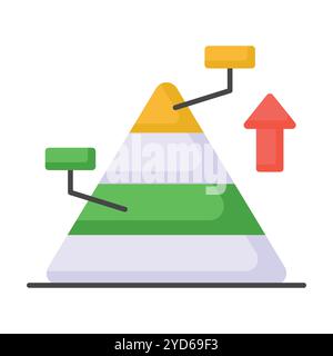 Dreiecksdiagramm, Vektordesign von Pyramiden-Infografiken, Pyramidendiagramm-Symbol Stock Vektor