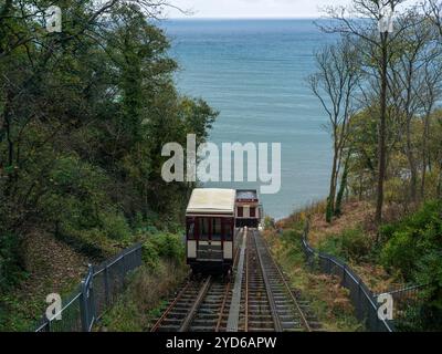 BABBACOMBE CLIFF RAILWAY VIKTORIANISCHE STANDSEILBAHN Stockfoto