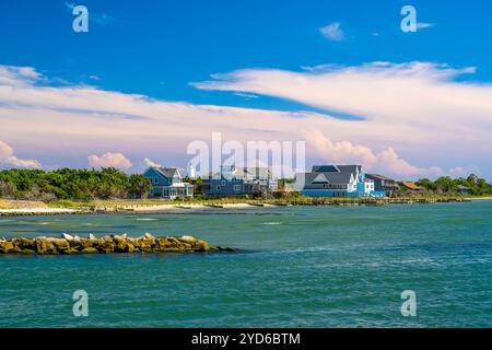 Cedar Island, NC, USA - 13. August 2022: Ein einladendes Schild am Eingang zum Park Stockfoto