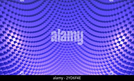 Abstrakter geometrischer 3D-Hintergrund violetter Felder. 3D-Darstellung Stockfoto